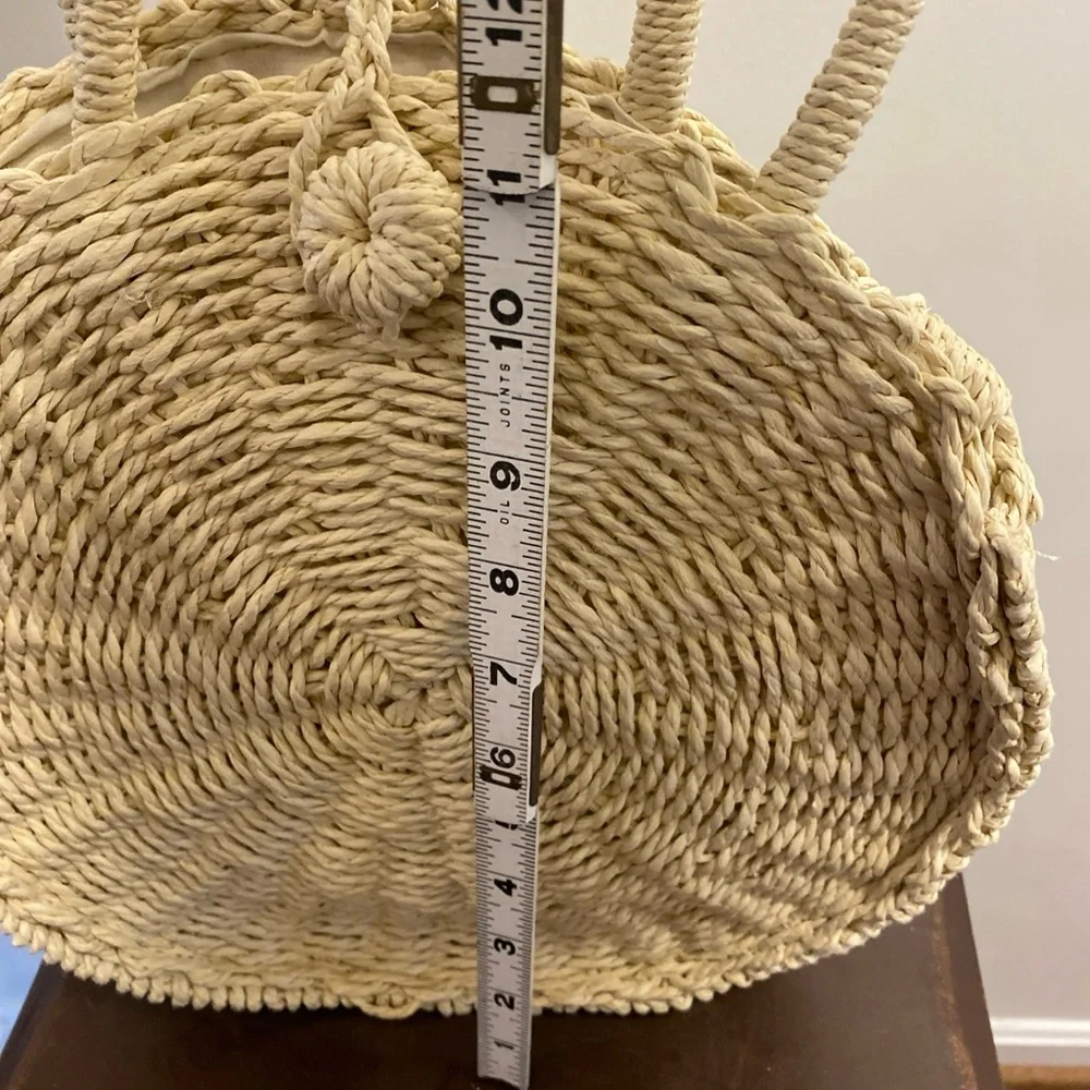 Primark Beach Summer Woven Wicker/ Straw/Rattan Bag Lined With Pocket - Picture 9 of 14